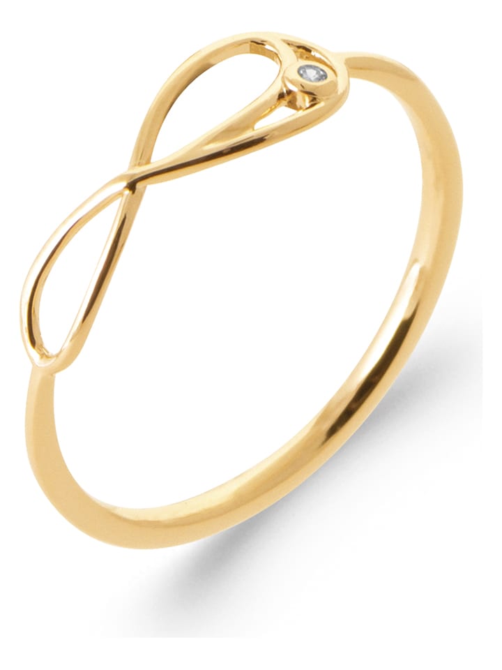 L'Atélier Précieux Pozłacany pierścionek z cyrkonią rozmiar: 54