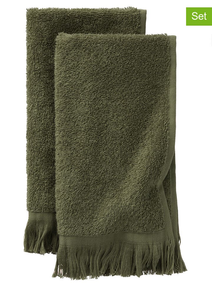 Ellos Home Ręczniki (2 szt.) "Molly" w kolorze zielonym dla gości rozmiar: 30x50 cm