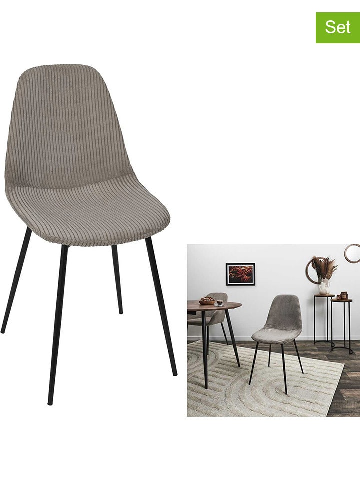 THE HOME DECO FACTORY Krzesła (4 szt.) "Chase" w kolorze szarym - 45 x 85 x 54 cm rozmiar: onesize