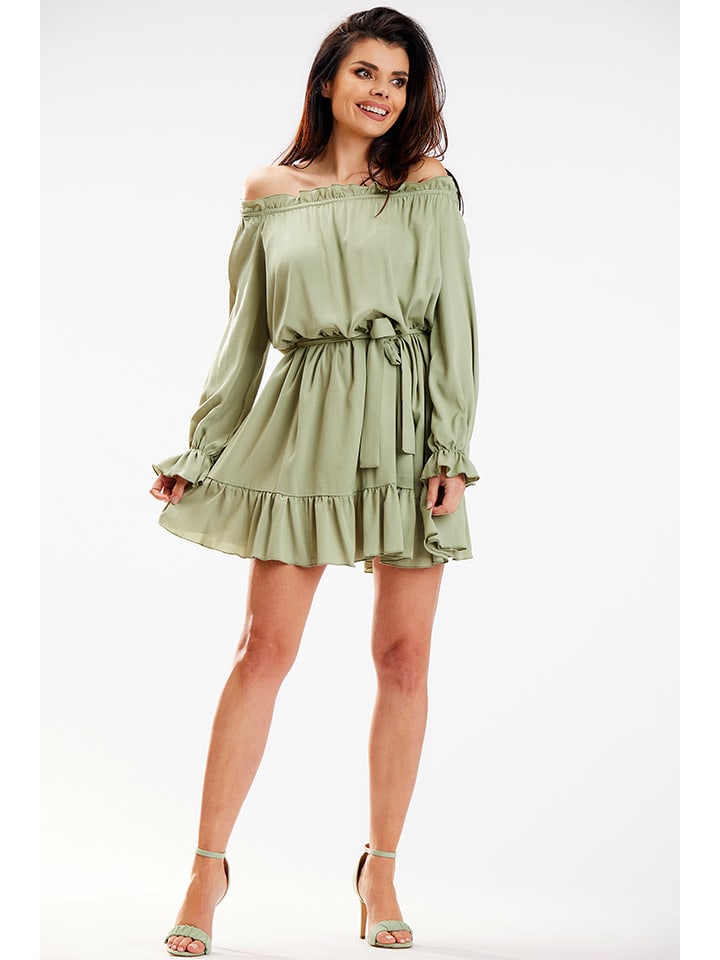 Awama Sukienka w kolorze khaki rozmiar: S/M