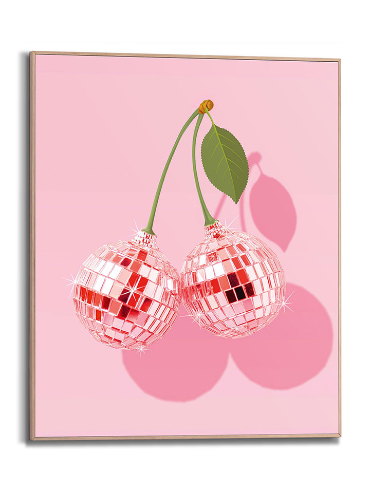 Orangewallz Druk artystyczny "Glitter Ball Cherries Sweet" w ramce rozmiar: 40x50 cm
