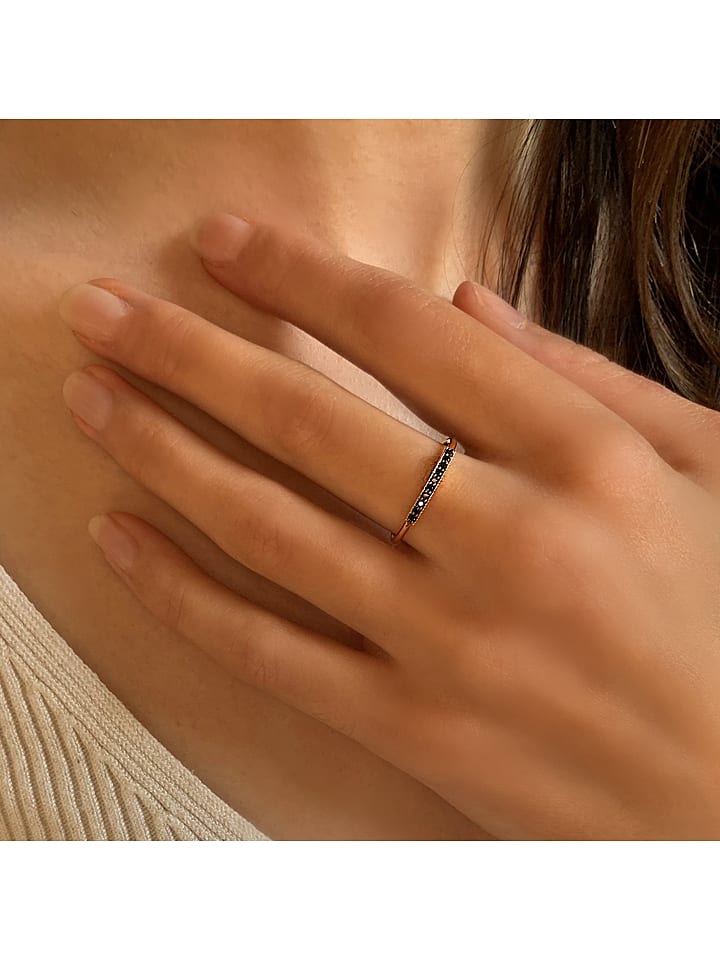 Les Petites Précieuses Pozłacany pierścionek z cyrkoniami rozmiar: 56