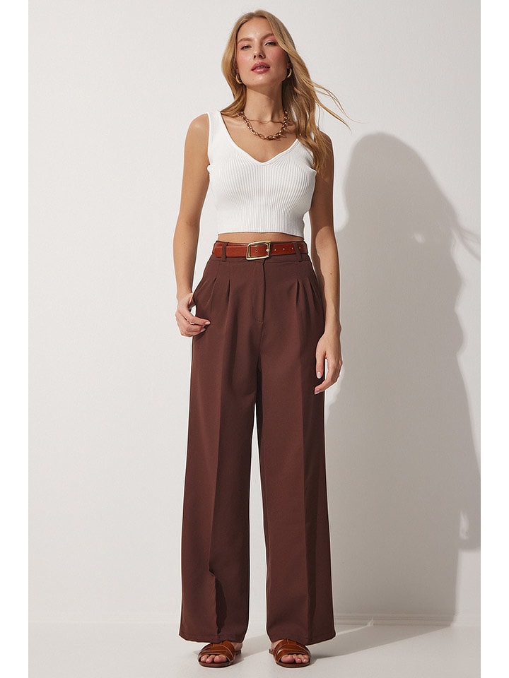 Hapiness Istanbul Spodnie w kolorze brązowym rozmiar: 38