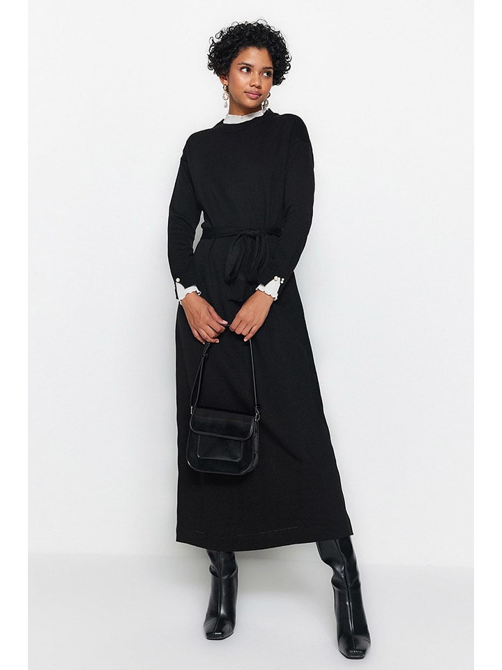 trendyol Sukienka dzianinowa w kolorze czarnym rozmiar: XL