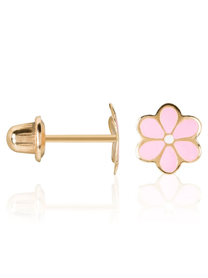 OR ÉCLAT Złote kolczyki-wkrętki "Marguerite rose" rozmiar: onesize