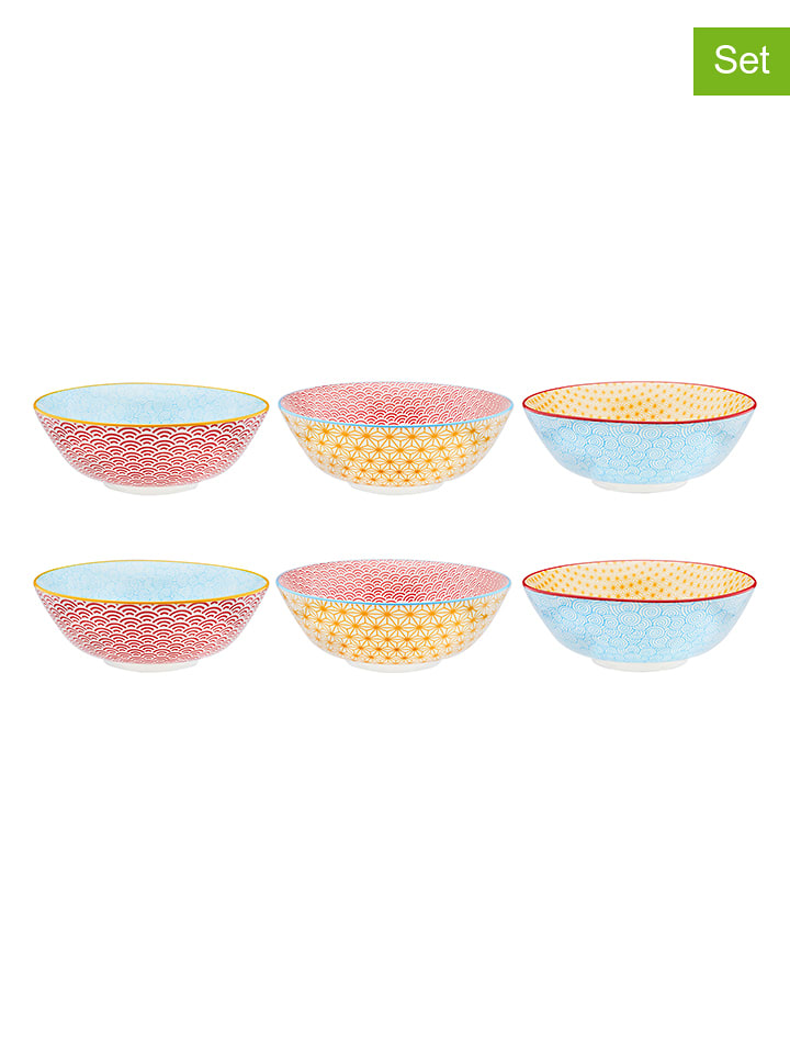 Björn Salaterki (6 szt.) "Color" w kolorze czerwono-żółto-błękitnym - Ø 21 cm rozmiar: onesize