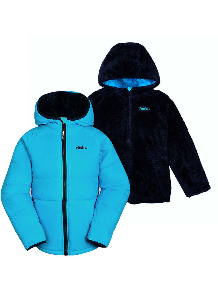 Peek U Dwustronna kurtka pikowana "Clover" w kolorze turkusowo-granatowym rozmiar: 110