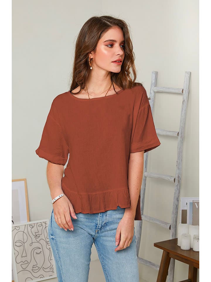 Rodier Lin Lniana koszulka w kolorze brązowym rozmiar: XL/XXL