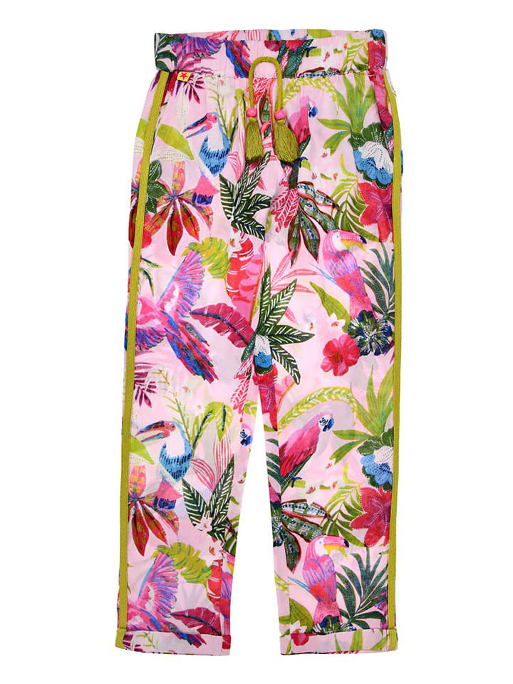 Bondi Spodnie "Jungleallover" w kolorze jasnoróżowym ze wzorem rozmiar: 164