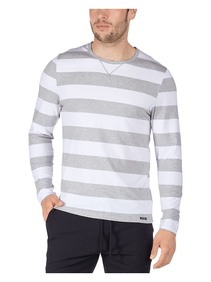 Skiny Koszulka piżamowa w kolorze biało-szarym rozmiar: XXL