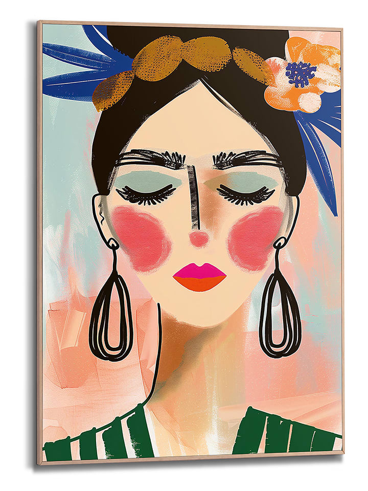 Orangewallz Druk artystyczny "Blushed Face" w ramce rozmiar: 50x70 cm