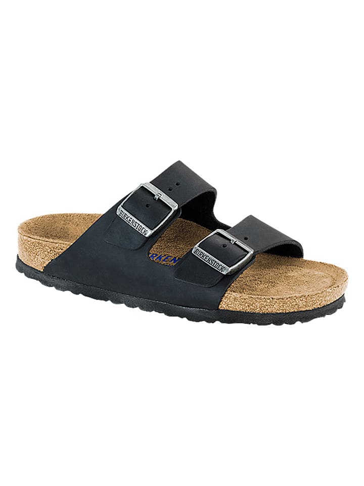 Birkenstock Skórzane klapki "Arizona" w kolorze czarnym rozmiar: 39