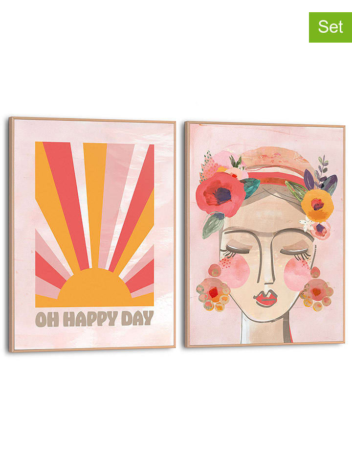 Orangewallz Druki artystyczne (2 szt.) w ramce rozmiar: 30x40 cm