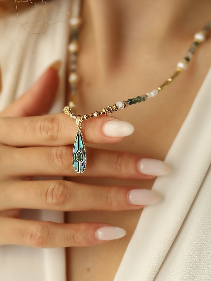 Pierres delicates Pozłacany naszyjnik z elementami ozdobnymi rozmiar: onesize