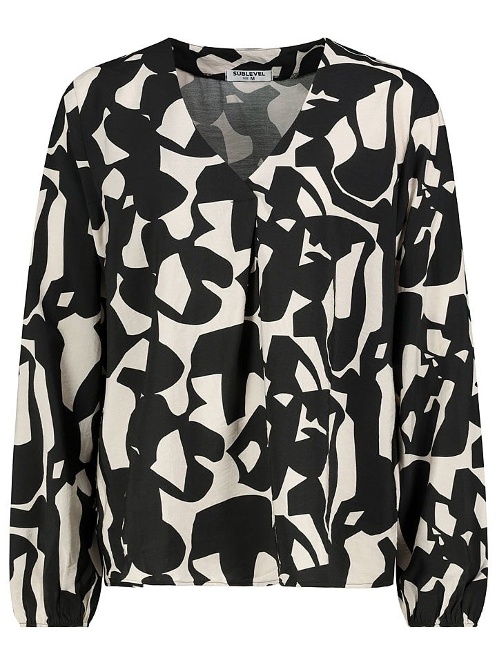 Sublevel Bluzka w kolorze czarno-kremowym rozmiar: L
