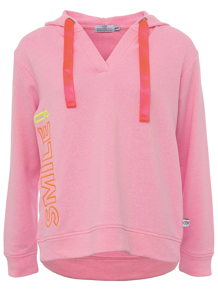 Zwillingsherz Bluza "Smile" w kolorze jasnoróżowym rozmiar: L/XL