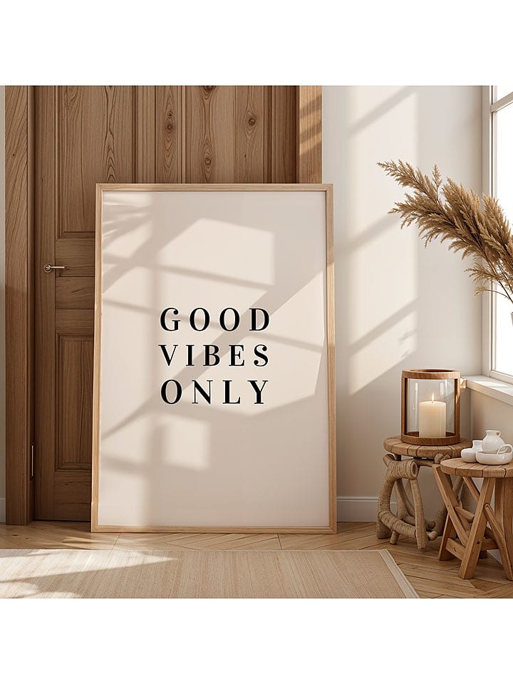 poster lab Druk artystyczny "Good vibes only" w ramce rozmiar: 50x70 cm