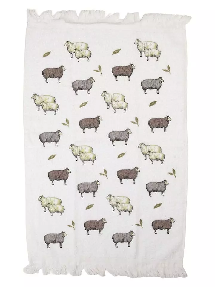 Clayre & Eef Ręczniki (2 szt.) w kolorze białym ze wzorem dla gości - 66 x 40 cm rozmiar: onesize