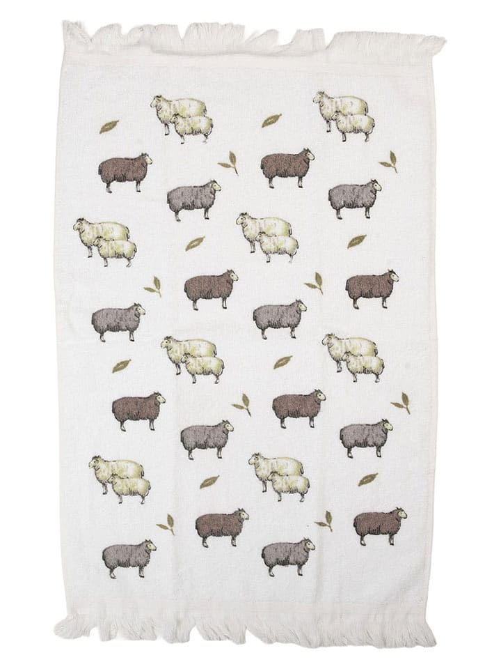 Clayre & Eef Ręczniki (2 szt.) w kolorze białym ze wzorem dla gości - 66 x 40 cm rozmiar: onesize