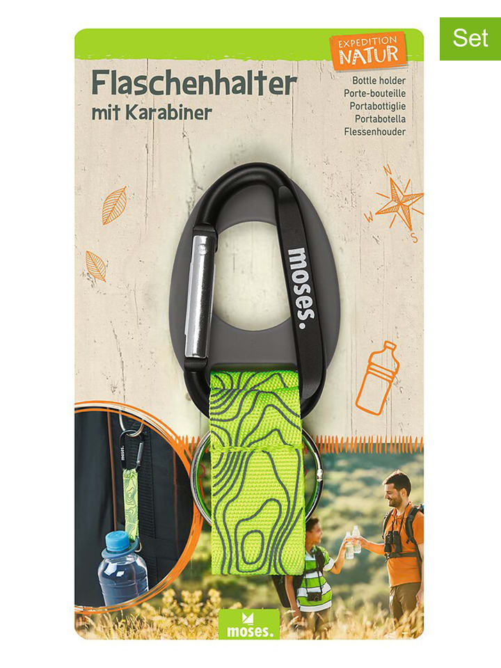 moses. Uchwyty (2 szt.) "Expedition Natur" w kolorze zielonym na butelki rozmiar: onesize