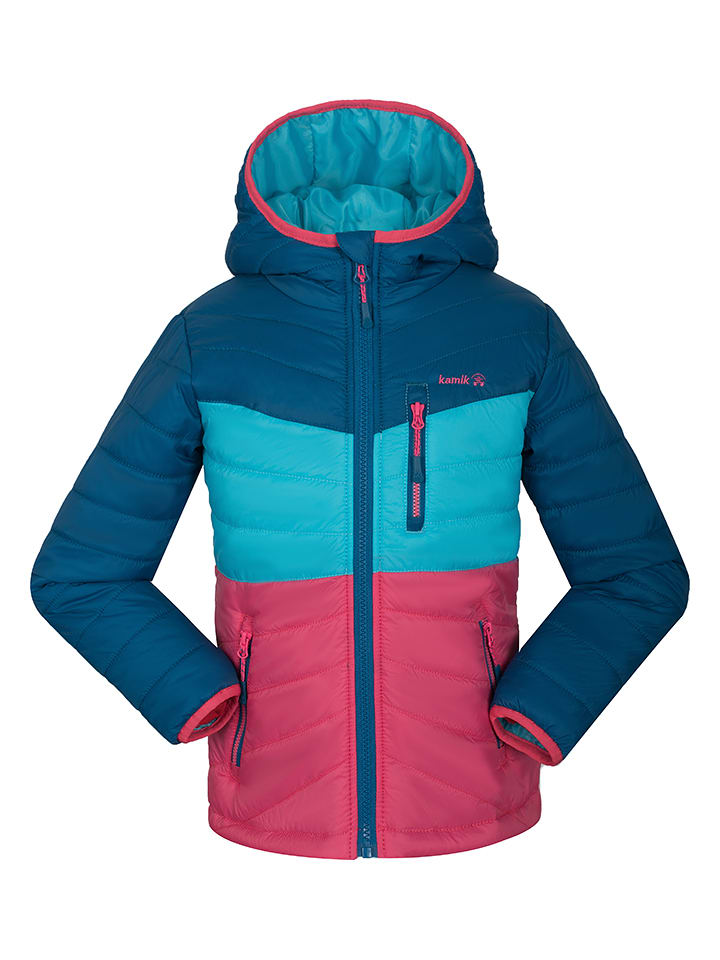 Kamik Całoroczna kurtka pikowana "Harley" w kolorze granatowo-niebiesko-czerwonym rozmiar: 176