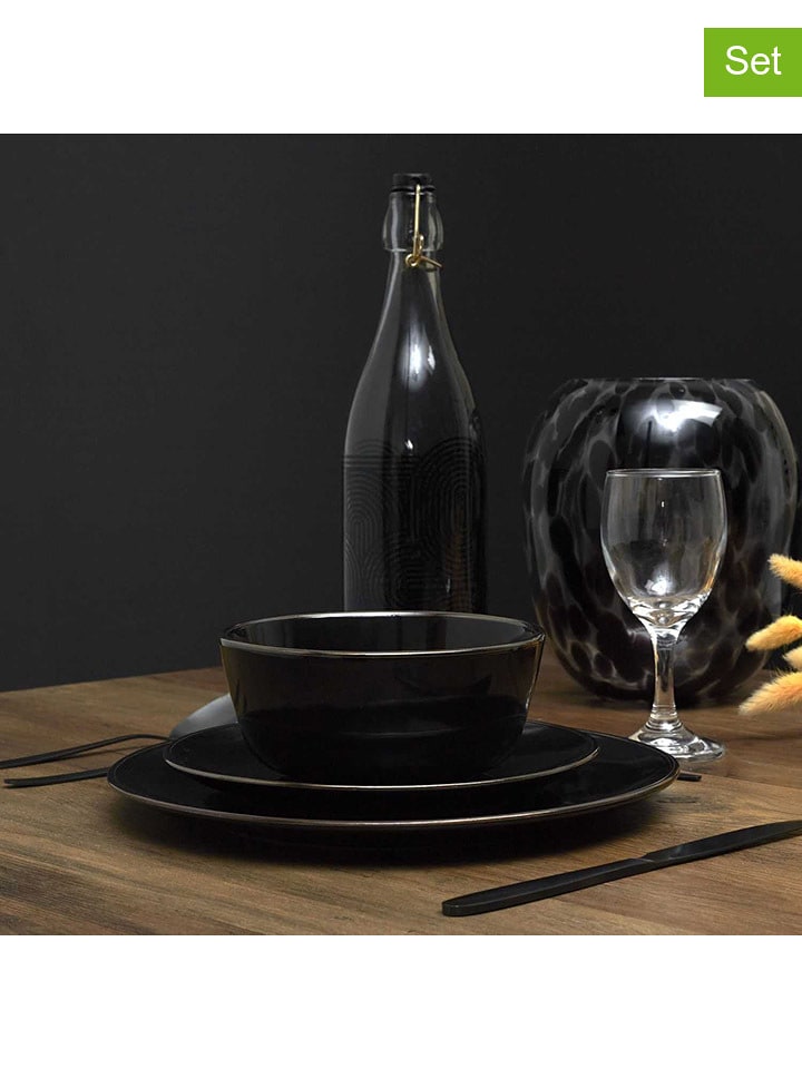 every ware Talerzyki deserowe (12 szt.) w kolorze czarnym - Ø 20 cm rozmiar: onesize