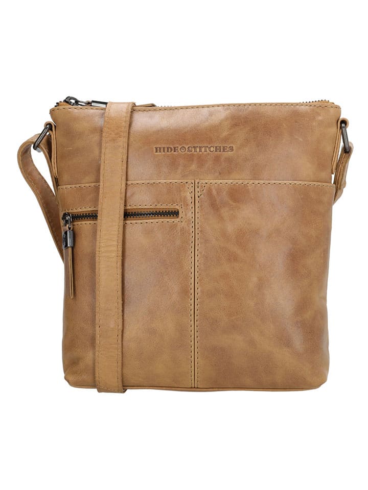 HIDE & STITCHES Skórzana torebka "Porto" w kolorze jasnobrązowym - 23 x 23 x 4 cm rozmiar: onesize