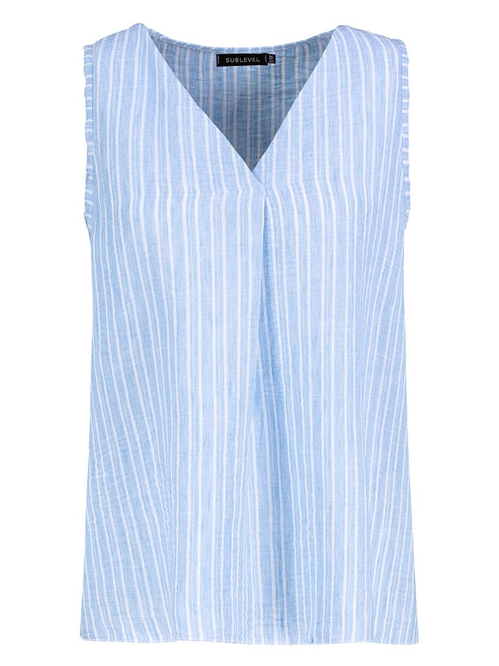 Sublevel Bluzka w kolorze błękitno-białym rozmiar: M/L