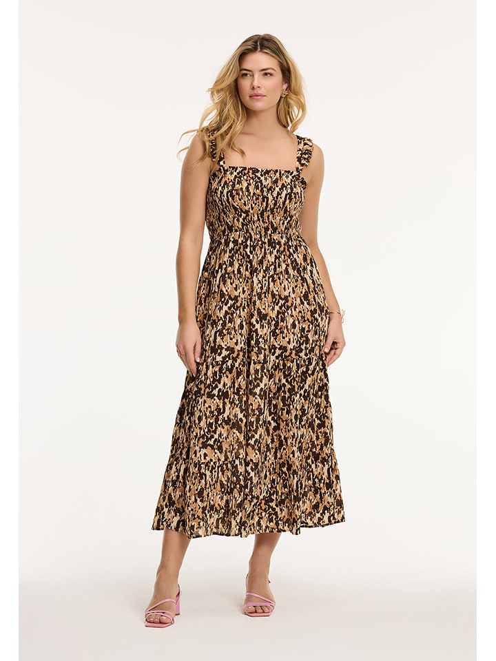 SHIWI Sukienka "Seychelles" w kolorze jasnobrązowo-brązowym rozmiar: L