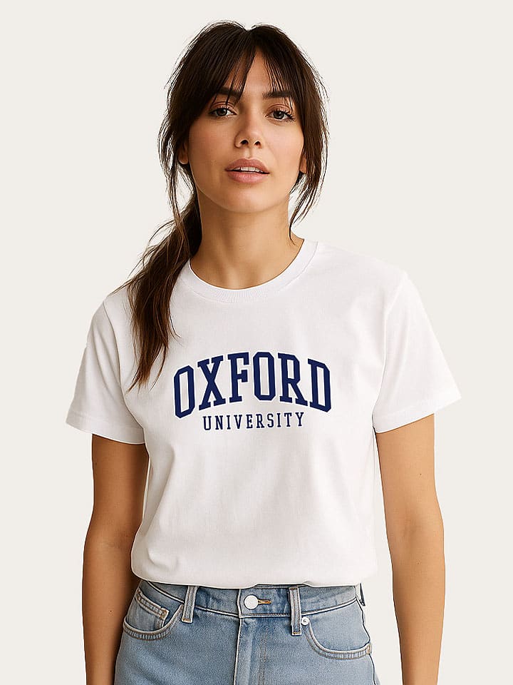 WOOOP Koszulka "Oxford University 2" w kolorze białym rozmiar: M
