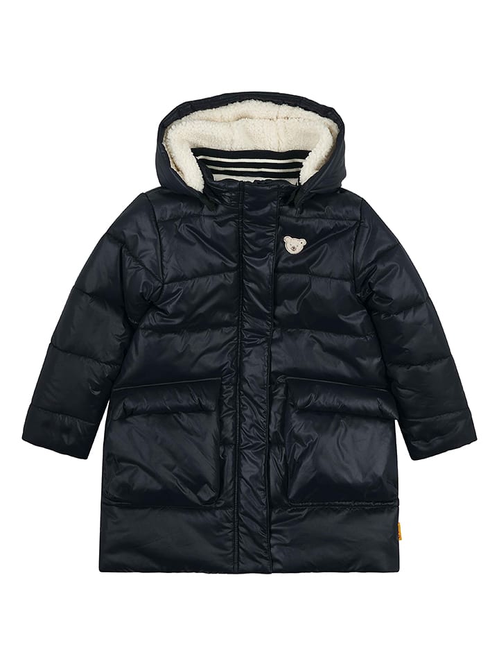 Steiff Płaszcz pikowany w kolorze czarnym rozmiar: 110