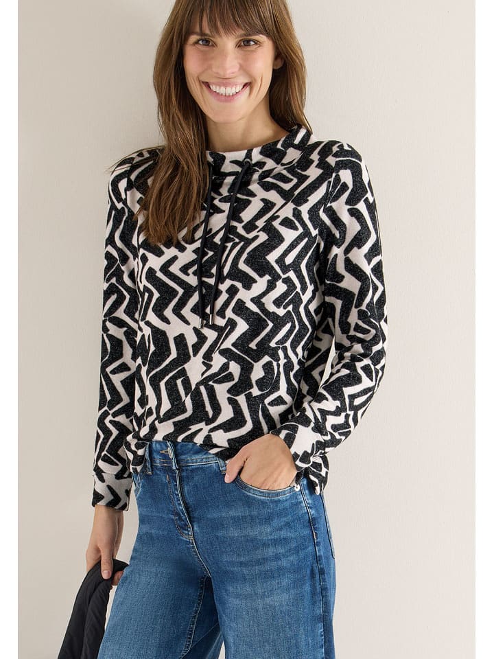 Cecil Sweter w kolorze czarno-kremowym rozmiar: XL