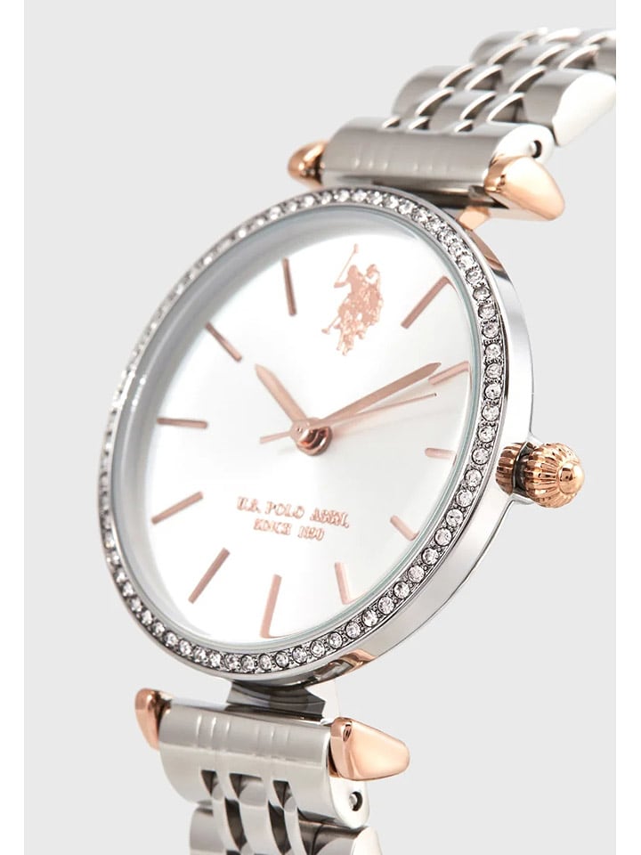 U.S. Polo Assn. Zegarek kwarcowy w kolorze srebrno-białym rozmiar: onesize