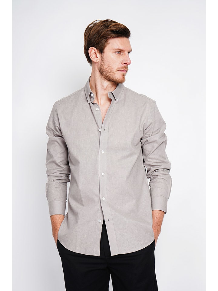 Secret du Lin Lniana koszula w kolorze jasnobrązowym rozmiar: 44