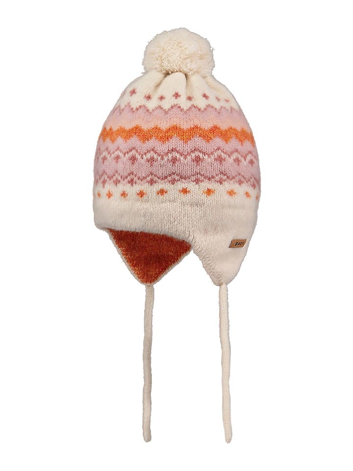 Barts Czapka "Jalem" w kolorze kremowym ze wzorem rozmiar: 47 cm