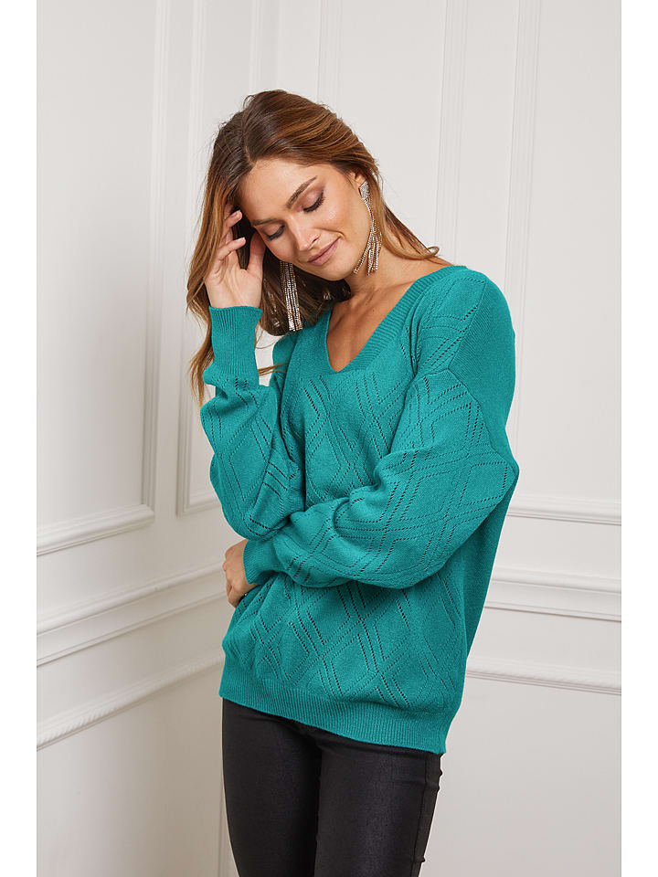 Joséfine Sweter "Chola" w kolorze zielonym rozmiar: L