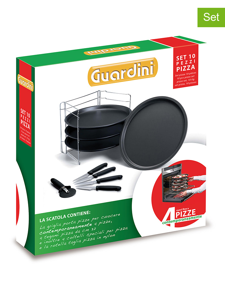 Guardini 10-częściowy zestaw w kolorze srebrno-czarnym do pizzy rozmiar: onesize