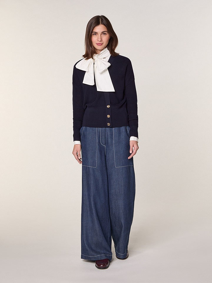 Rodier Wełniany kardigan w kolorze granatowym rozmiar: L