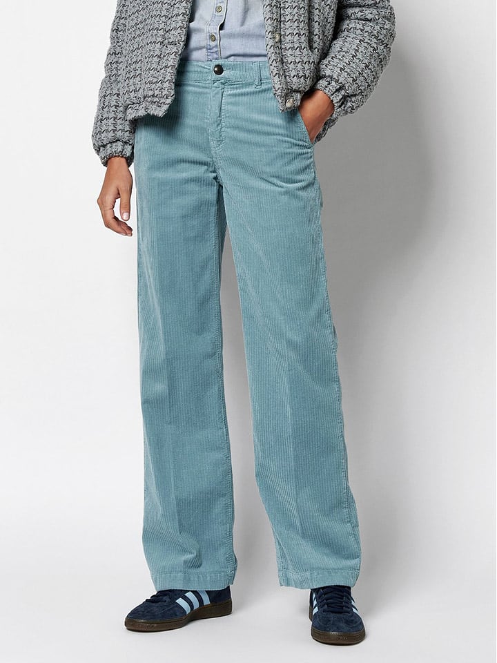 Rosner Spodnie sztruksowe "Audrey" w kolorze błękitnym rozmiar: 44/L32