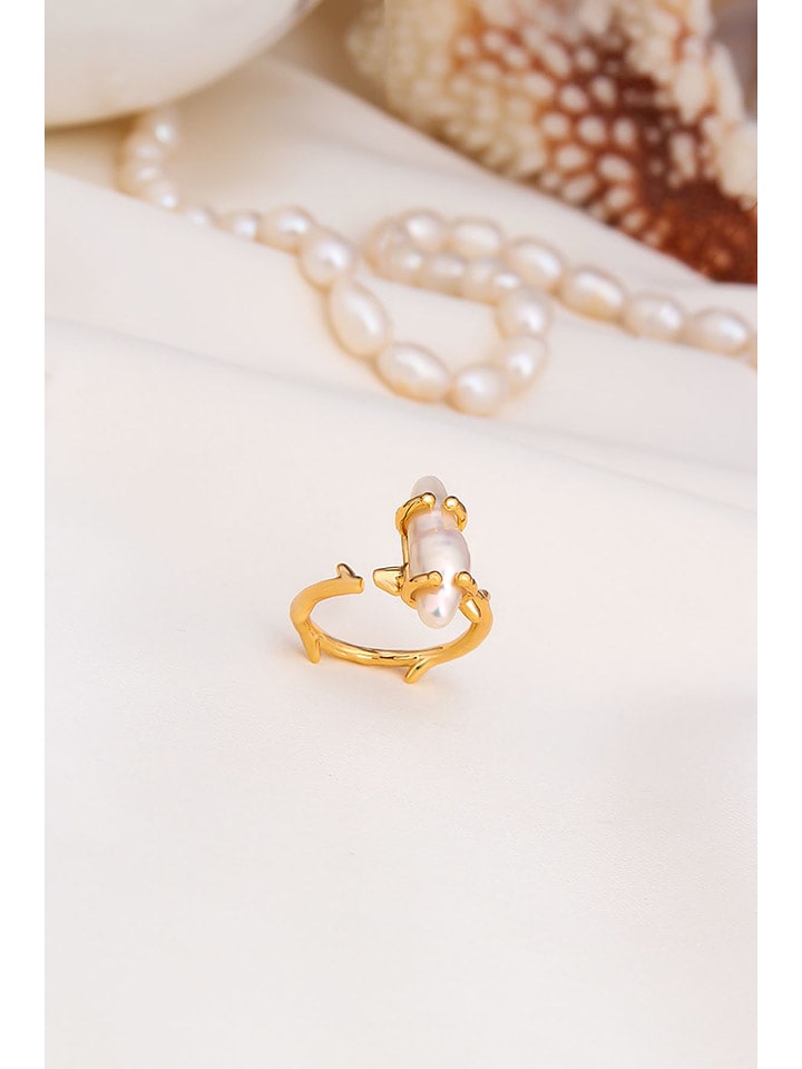 Pierres delicates Pozłacany pierścionek z masą perłową rozmiar: onesize