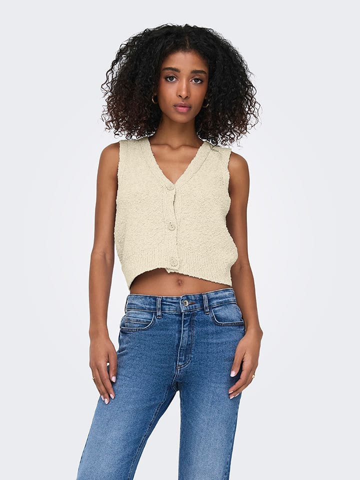 ONLY Kamizelka w kolorze beżowym rozmiar: S