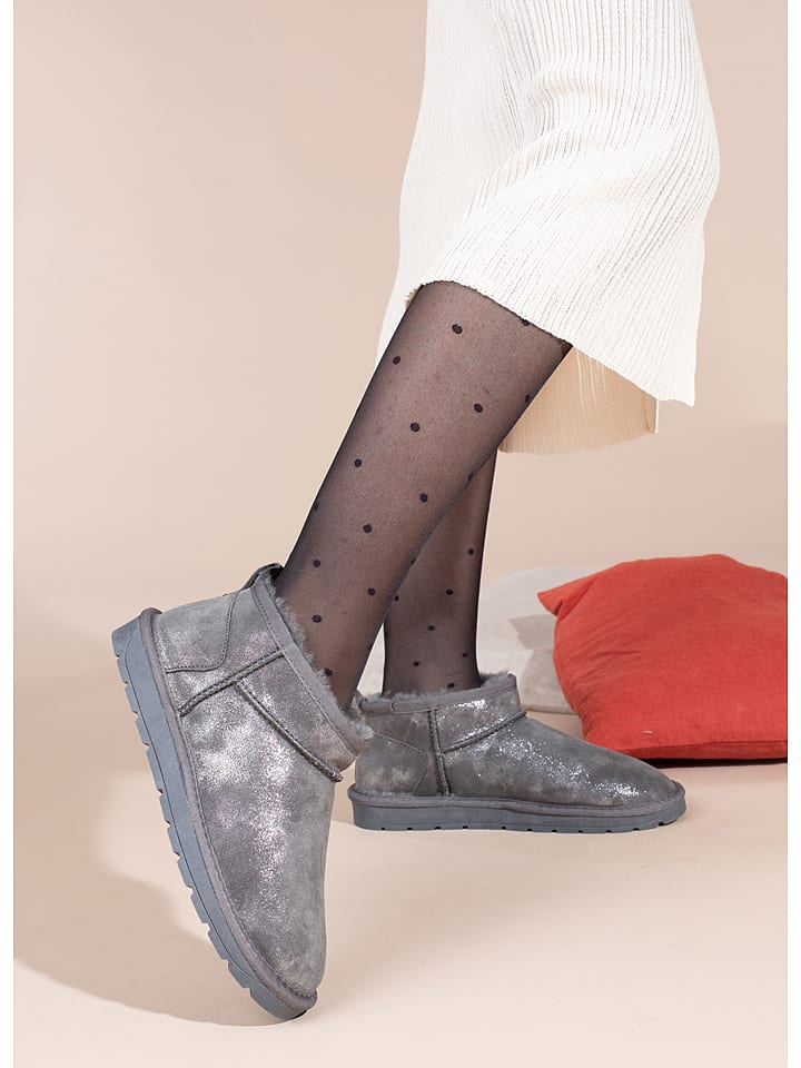 Gooce Skórzane botki zimowe "Mindy" w kolorze szarym rozmiar: 38