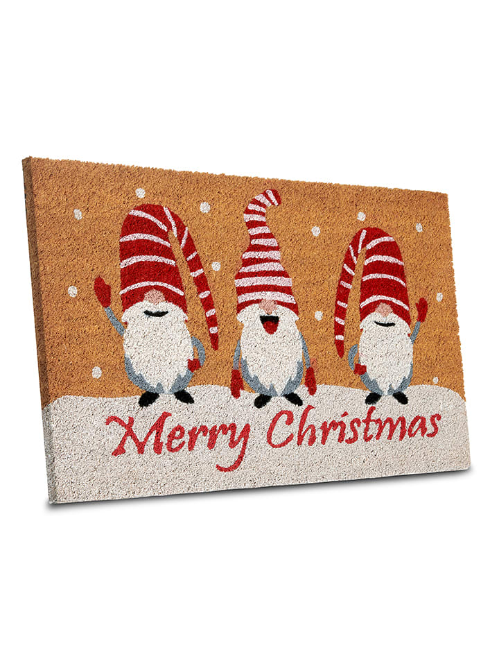 Hanse Home Wycieraczka w kolorze jasnobrązowym ze wzorem z włókna kokosowego rozmiar: 40x70 cm