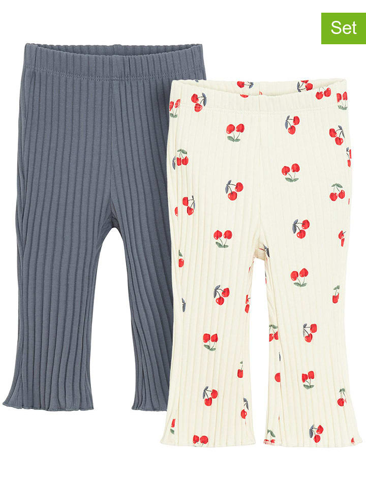 COOL CLUB Legginsy (2 pary) w kolorze niebieskim i kremowym rozmiar: 92