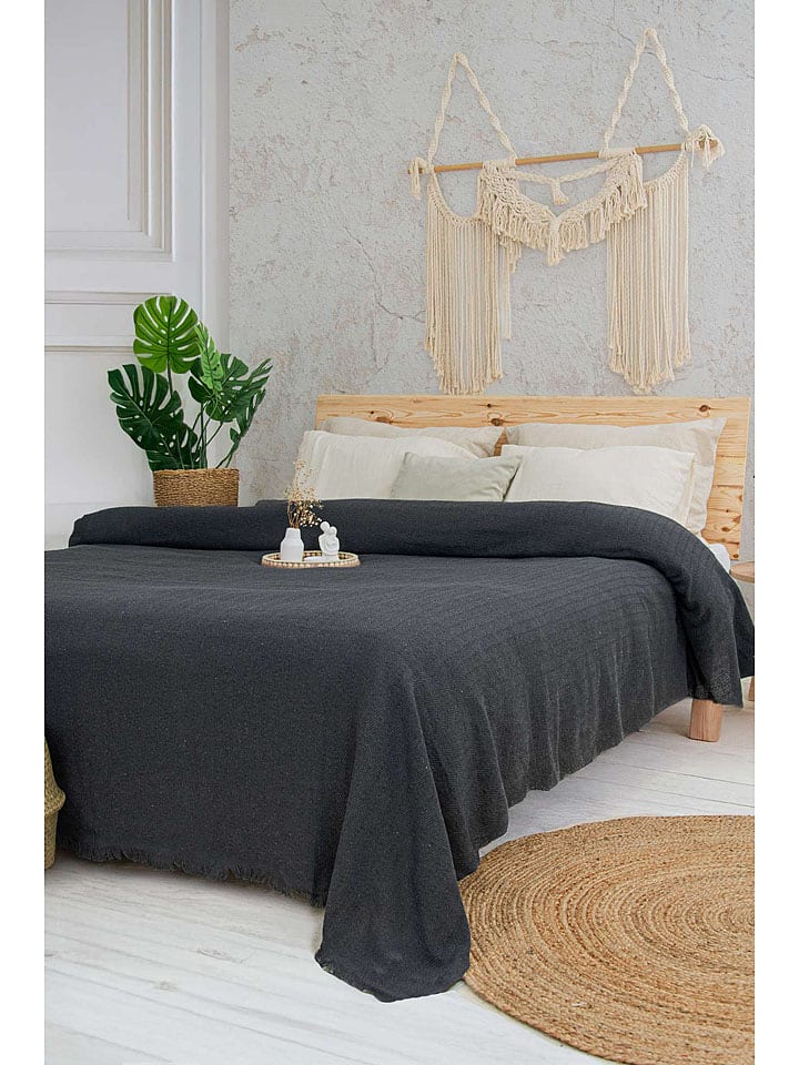 Colourful Cotton Narzuta w kolorze antracytowym rozmiar: 220x240 cm