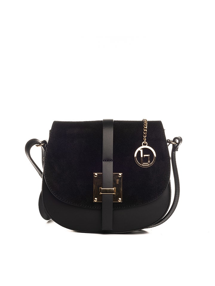 Lia Biassoni Skórzana torebka "Adda" w kolorze czarnym - 23 x 20 x 6 cm rozmiar: onesize