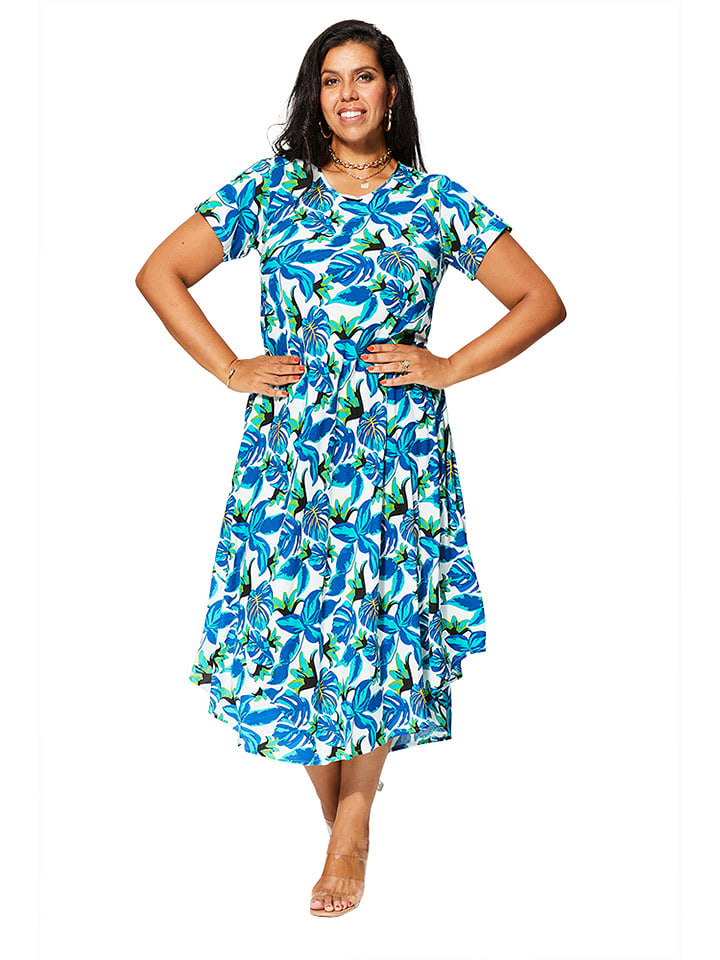 Aller Simplement Sukienka w kolorze biało-niebieskim rozmiar: 42/44