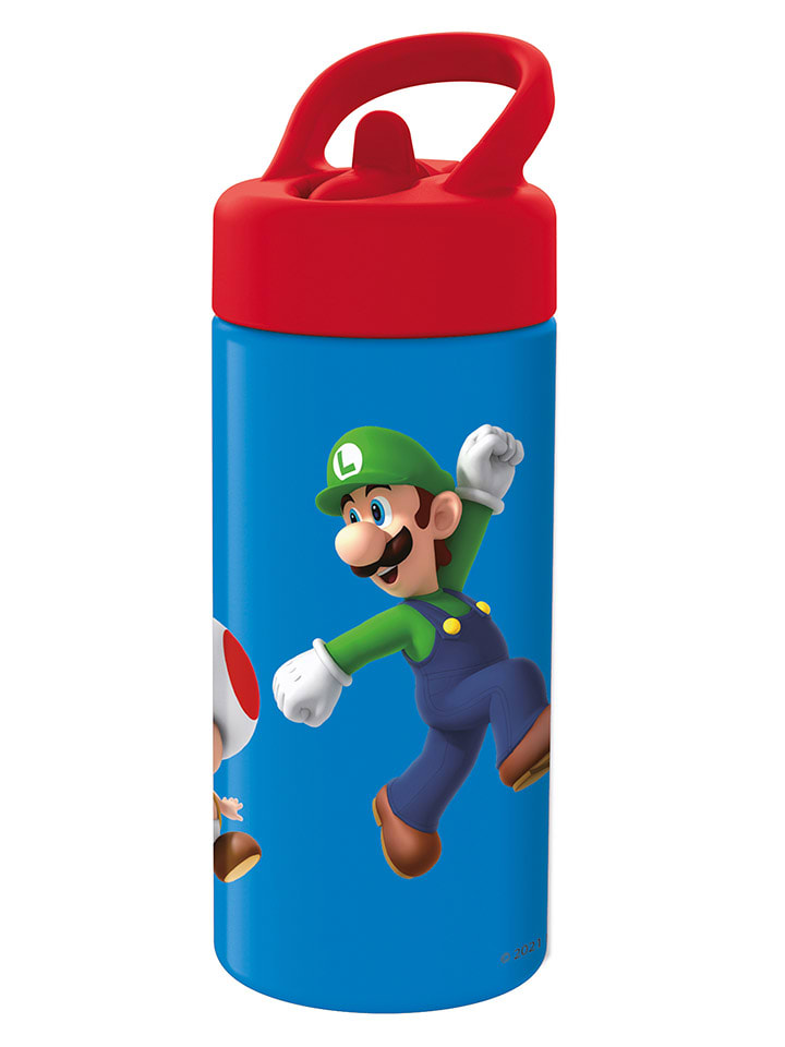 Stor Bidon "Super Mario" w kolorze niebiesko-czerwonym - 410 ml rozmiar: onesize