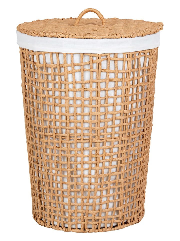 House Nordic Kosz "Pomal" w kolorze jasnobrązowym na pranie - wys. 56 x Ø 42 cm rozmiar: onesize