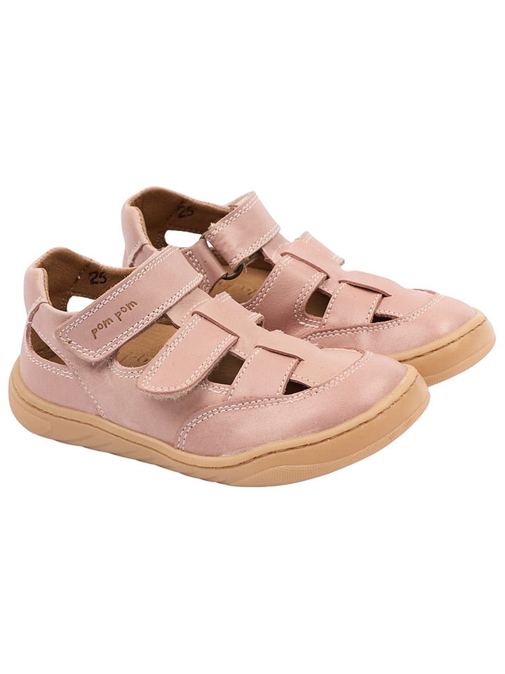 POM POM Skórzane buty w kolorze jasnoróżowym do chodzenia na boso rozmiar: 34